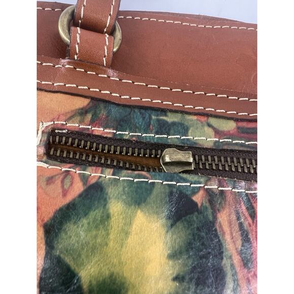 Patricia Nash Purse Floral Leather Brown Bag Poppy Spring Handbag Shoulder Tote - Picture 10 of 16